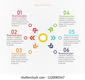 diagram Used in education and vector design illustration By Step 6 Steps