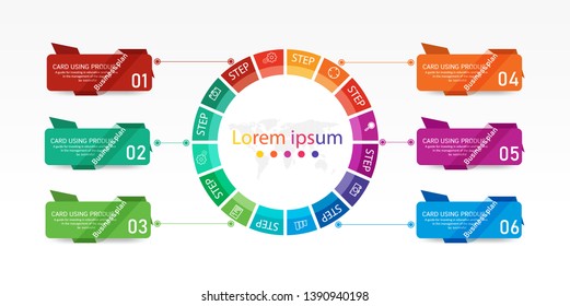 diagram Used in education and vector design illustration By Step 6 Steps