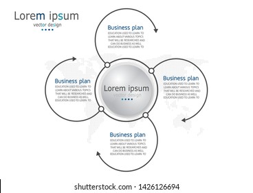 diagram Used in education and vector design illustration By Step 4 Steps