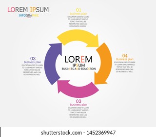 diagram Used in education and vector design illustration By Step 4 Steps