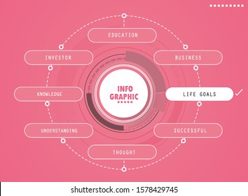 diagram Used in education and vector design illustration By Step 8 Steps