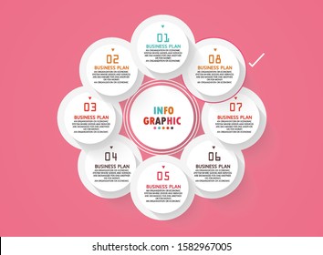 diagram Used in education and vector design illustration By Step 6 Steps