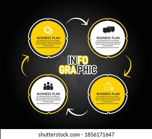 diagramme Utilisé dans l'éducation et la création vectorielle illustration Par Étape 4 Étapes