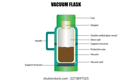vacuum flask or Thermo flask fully diagram vector illustration 21669363  Vector Art at Vecteezy