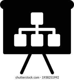 icono plano de glifo vectorial de diagrama