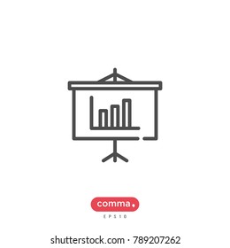 Diagram vector icon, business growth symbol.