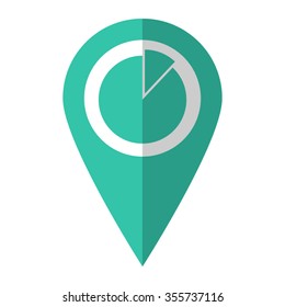 Diagram - vector icon;  green map pointer