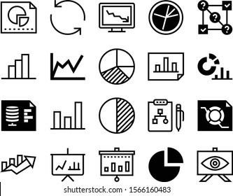 diagram vector icon set such as: pencil, seo, studying, person, ui, education, communication, business conference, business chart, vector infographic, economics, reset, analisys, task, rotation