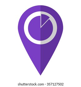 Diagram - vector icon;  violet map pointer