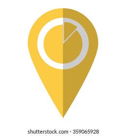 Diagram - vector icon;  yellow map pointer