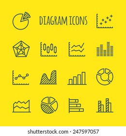 Diagram Vector Line Icons Set