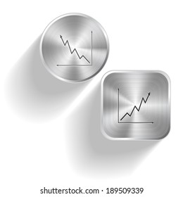 Diagram. Vector set steel buttons