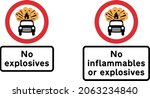 Diagram, Vehicles carrying explosives prohibited (Alternative types), road signs in the United Kingdom