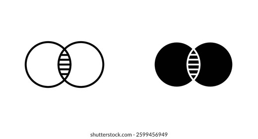 Diagram venn flat simple vector icons illustration set.