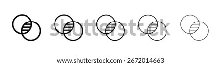 Diagram venn icon filled flat sign concept for web design.