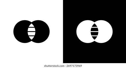 Diagram venn icon, logo elements of graphic designs