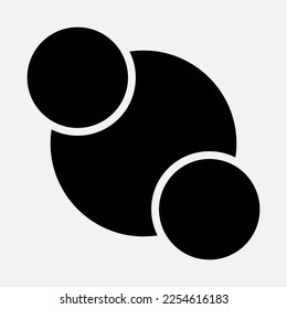 Diagram venn icon in solid style, use for website mobile app presentation