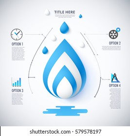 Diagram Of Water Concept. Included Icon And Sample Text. Vector Illustration.