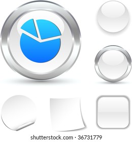 Diagram  white icon. Vector illustration.