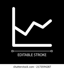 Diagram white linear ui icon for dark theme. Visual presentation of data analysis. Vector line pictogram. Isolated user interface symbol for night mode. Editable stroke. Arial font used