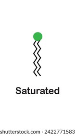 Diagrammatic representation of fat molecules, These are called saturated fats.