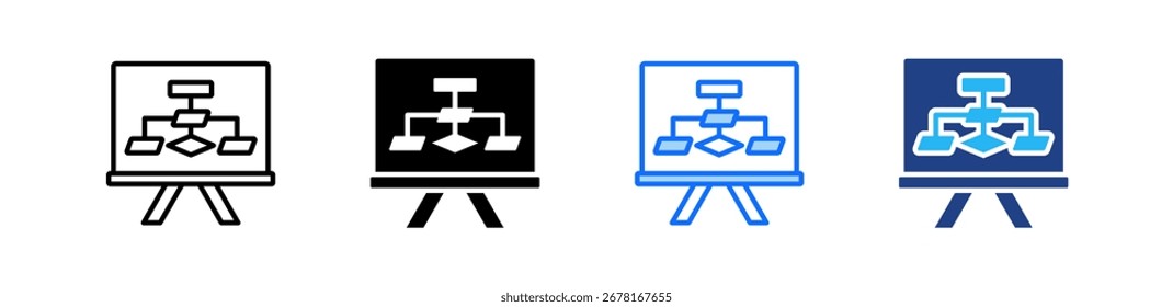 Diagrammatic Representation Icon Set Multiple Style Collection