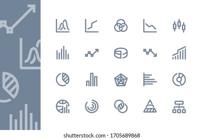 Diagrams and charts icons. Line series