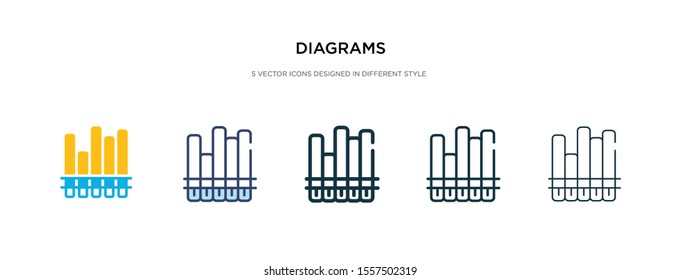 diagrams icon in different style vector illustration. two colored and black diagrams vector icons designed in filled, outline, line and stroke style can be used for web, mobile, ui