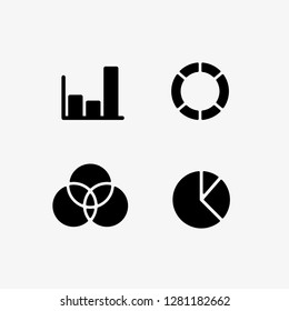 Diagrams, pie chart, graphics, statistics and analytics vector icons set
