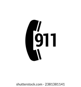Dial 911 icon isolated on white background. Emergency symbol modern, simple, vector, icon for website design, mobile app, ui. Vector Illustration