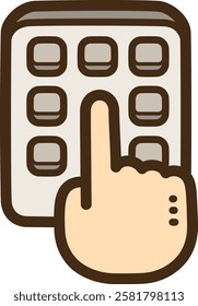 Dial atm pad vector doodle illustration and graphic