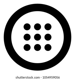 Dial button icon black color in circle