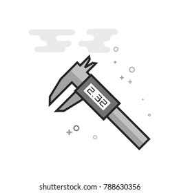 Dial caliper icon in flat outlined grayscale style. Vector illustration.