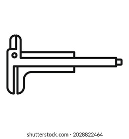 Dial caliper icon outline vector. Calliper tool. Micrometer scale