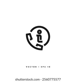 Dial Call History Icon. Editable Stroke