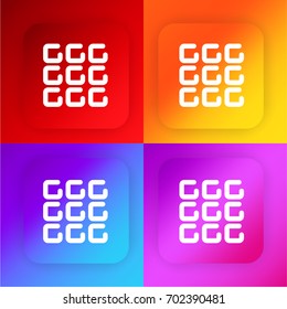 Dial four color gradient app icon set