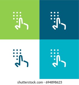 Dial green and blue material color minimal icon or logo design