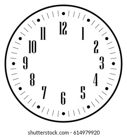 Dial for house, alarm, table, kitchen, wall or grandfather clocks, watch or clock model for kids, for pocket watch, timer or stopwatch, for mark opening, visiting, office, business or working hours.
