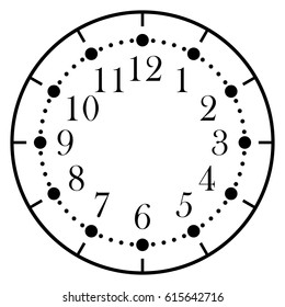 Dial for house, alarm, table, kitchen, wall or grandfather clocks, watch or clock model for kids, for pocket watch, timer or stopwatch, for mark opening, visiting, office, business or working hours.