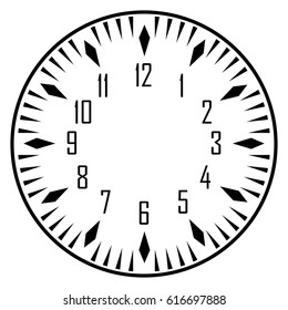 Dial for house, alarm, table, kitchen, wall or grandfather clocks, watch or clock model for kids, for pocket watch, timer or stopwatch, for mark opening, visiting, office, business or working hours.