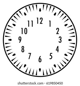 Dial for house, alarm, table, kitchen, wall or grandfather clocks, watch or clock model for kids, for pocket watch, timer or stopwatch, for mark opening, visiting, office, business or working hours.