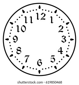 Dial for house, alarm, table, kitchen, wall or grandfather clocks, watch or clock model for kids, for pocket watch, timer or stopwatch, for mark opening, visiting, office, business or working hours.