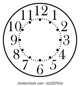 Dial for house, alarm, table, kitchen, wall or grandfather clocks, watch or clock model for kids, for pocket watch, timer or stopwatch, for mark opening, visiting, office, business or working hours.