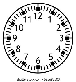 Dial for house, alarm, table, kitchen, wall or grandfather clocks, watch or clock model for kids, for pocket watch, timer or stopwatch, for mark opening, visiting, office, business or working hours.