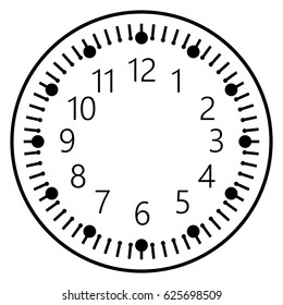 Dial for house, alarm, table, kitchen, wall or grandfather clocks, watch or clock model for kids, for pocket watch, timer or stopwatch, for mark opening, visiting, office, business or working hours.