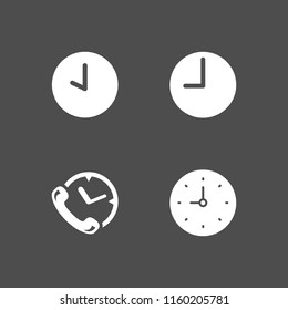 dial icon. 4 dial set with clock vector icons for web and mobile app