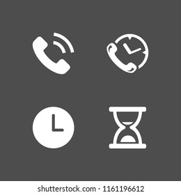 dial icon. 4 dial set with telephone and clock vector icons for web and mobile app