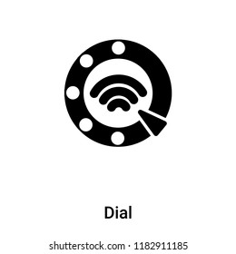 Dial icon vector isolated on white background, logo concept of Dial sign on transparent background, filled black symbol