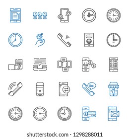 dial icons set. Collection of dial with smartphone, clock, wall clock, phone, glue stick, phone call, radio, time, telephone. Editable and scalable dial icons.