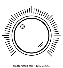 Dial knob level. Vector outline icon isolated on white background.